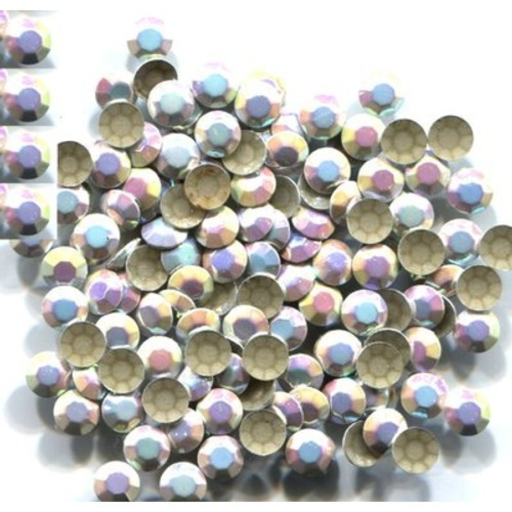 RHINESTUDS Faceted Metal  3mm AB SILVER    2 Gross‎  288 Pieces